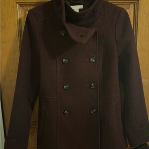 Chic Maroon Double-Breasted Jacket